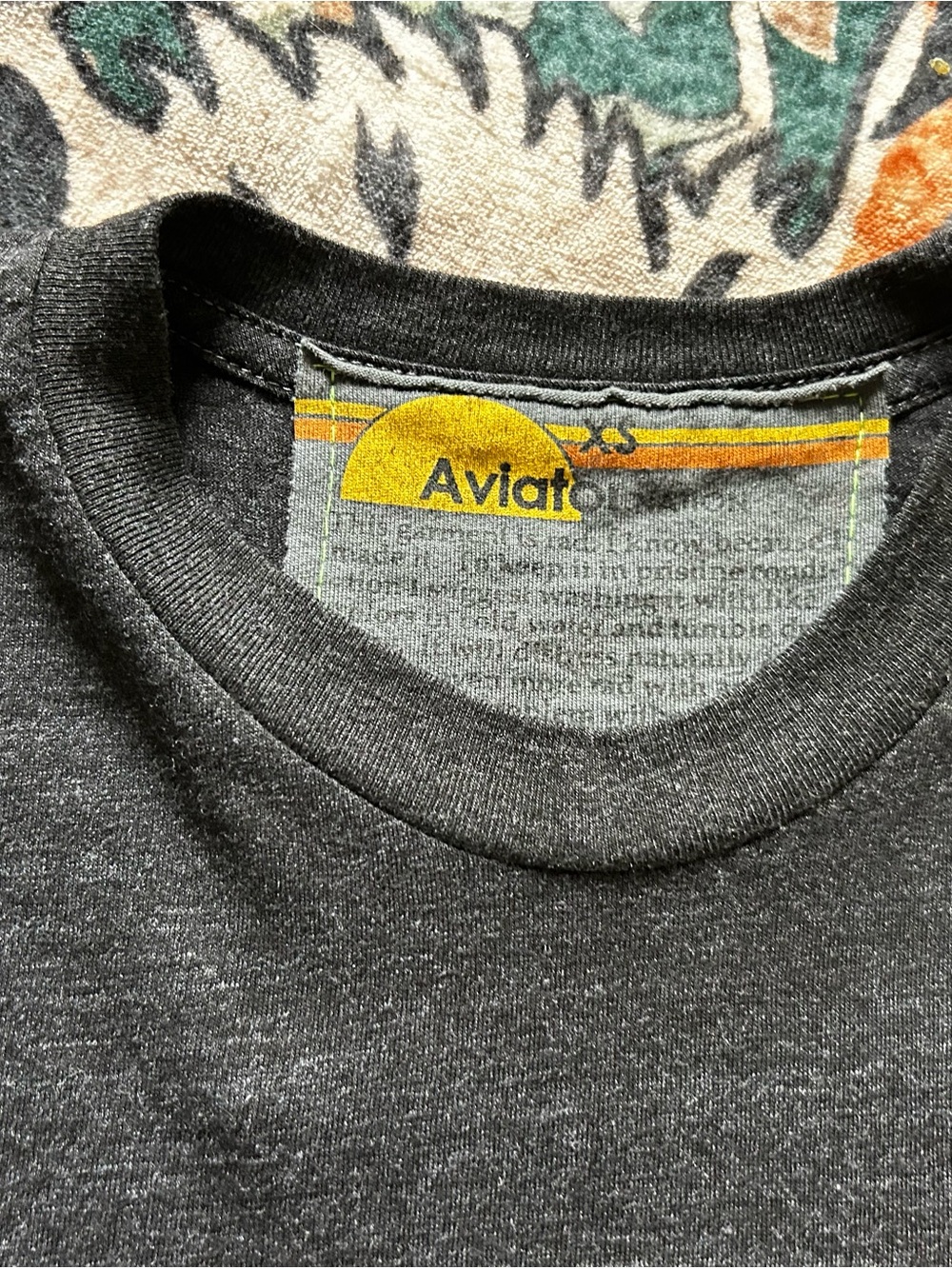 Aviator Nation Black Tee with Yellow & Orange Tiger Patch - Picture 3 of 3